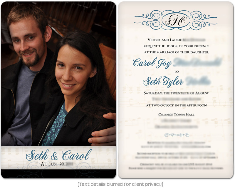 Wedding invitation postcard